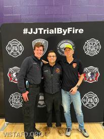 EMT Grant Vialardi, Firefighter Adam Ferman and Firefighter/EMT Candidate Andy Korman at the John Jay High School Trial By Fire Recruitment Event