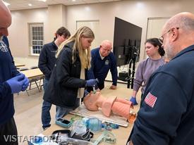 EMT Amanda Aalto practicing Supraglottic Airway (SGA) skills