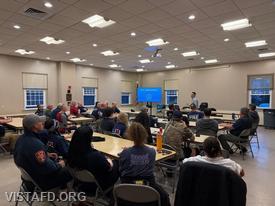 Lt. Paul Spennato leads an important discussion on firefighter cancer awareness and prevention