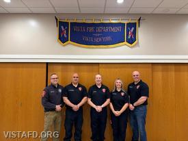 (L-to-R) Captain Brian Porco, Lieutenant Dan Castelhano, Chief Jeff Peck, Lieutenant Eleanor Hersam and Captain Marc Baiocco