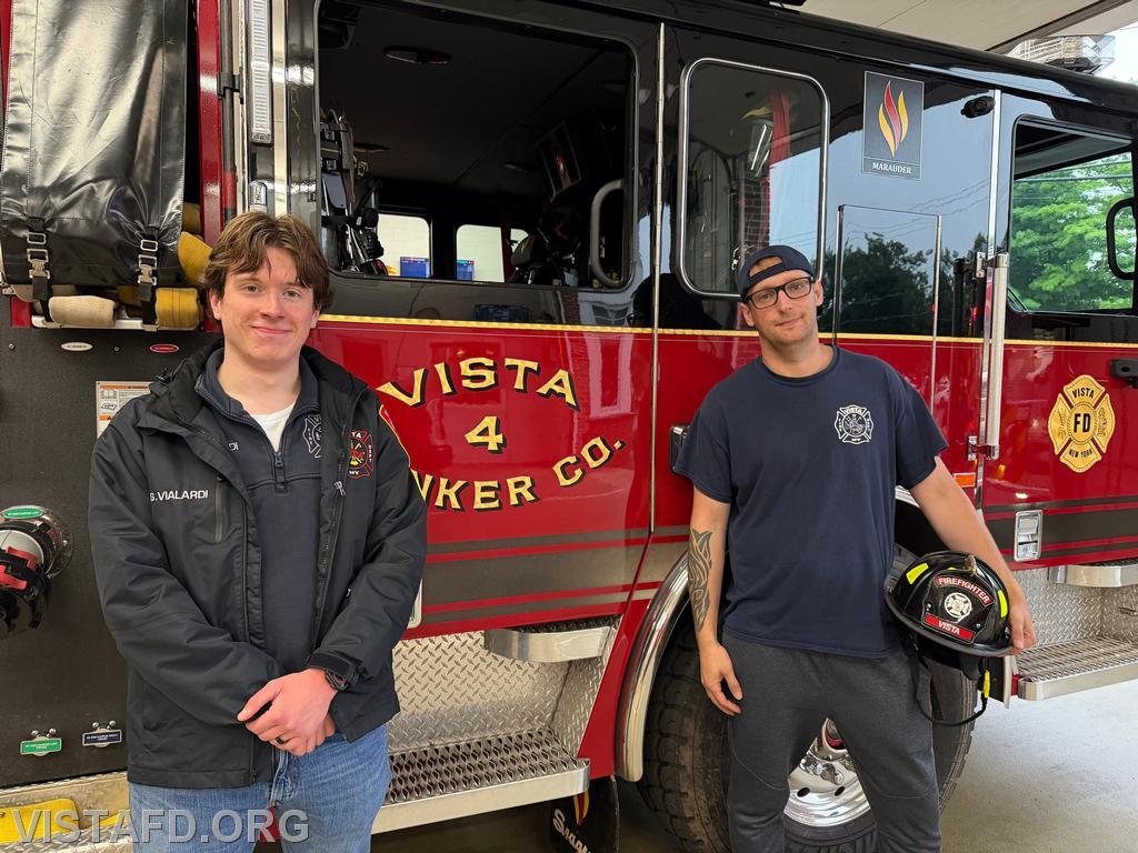 Firefighter David Fignar and his mentor Foreman Grant Vialardi