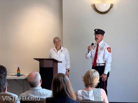 Firefighter Phil Wanderman delivers remarks during the 2026 District 2 Volunteer Awards