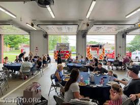 Members of the Vista Fire Department gathering together during the 2026 VFD Summer Family Picnic
