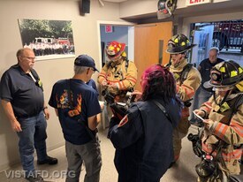 Vista Firefighters and EMS crews conducting a walkthrough of a mass casualty incident scenario